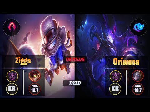 Master ZIGGS [Dark Harvest] (Mid) VS  ORIANNA - Master KR Patch 10.7