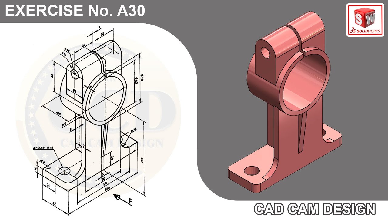 SolidWorks Tutorial for beginners Exercise A30
