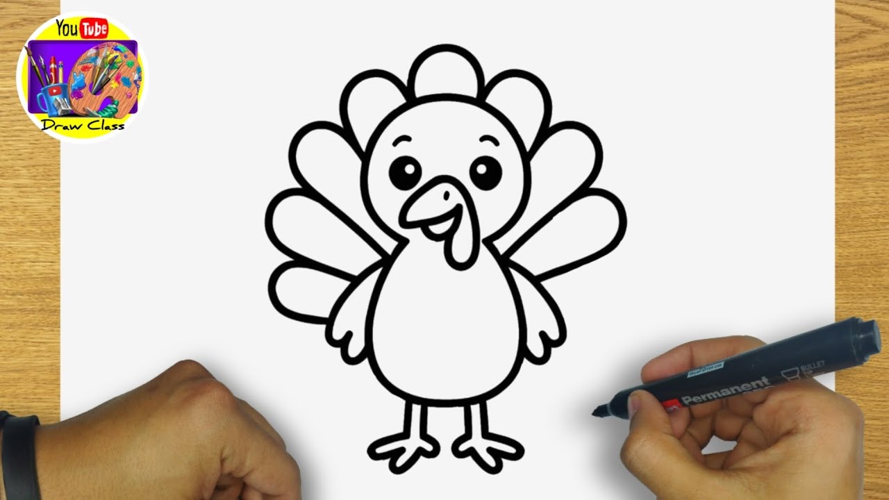 HOW TO DRAW AN EASY TURKEY 