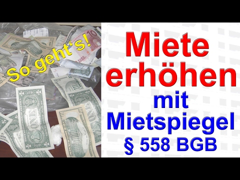 Miete erhöhen mit Mietspiegel als Begründung § 558 BGB. Mustertext - Vermietershop.de