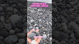 Black Pebble Beach of Kamari #shorts  #beaches  #santorini #greece #travel