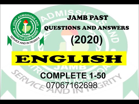 JAMB 2021 ENGLISH PREP JAMB 2020 ENGLISH PAST QUESTIONS AND ANSWERS