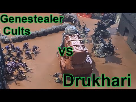 1000 point Genestealer cults vs Drukhari(*New Codex*) warhammer 40k battle report