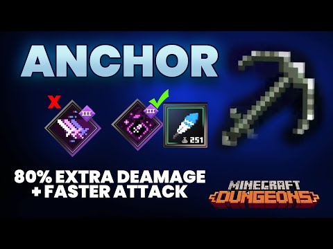 ANCHOR + Feather + Artifact Synergy = +80% Damage + Faster Attack Speed | Minecraft Dungeons