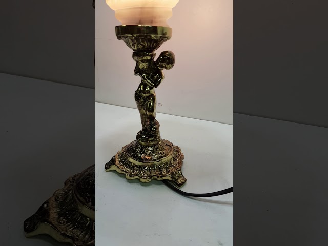 Vídeo relacionado con NKlaus Lámpara de mesa antigua de 11 cm de altura, estilo antiguo, para velas, diámetro de 2 cm