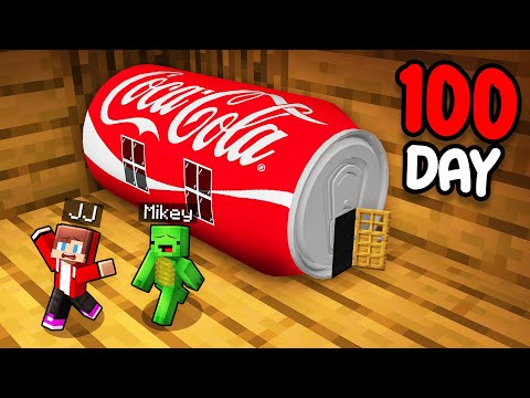 Mikey and JJ Survive 100 Days inside Coca Cola in Minecraft (Maizen)