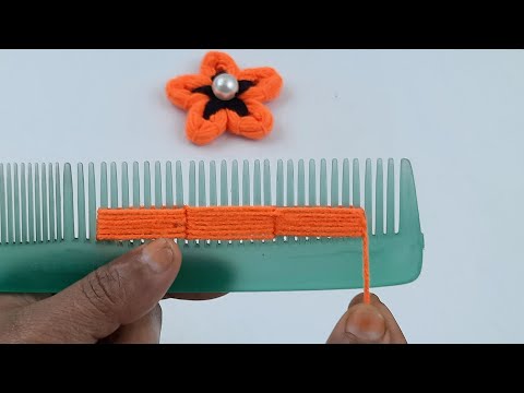 Amazing Woolen Flower Craft Ideas with Hair Comb