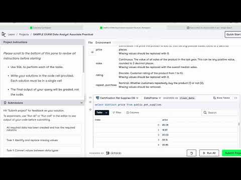 Datacamp Sql Associate Practical Exam