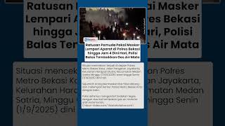 Ratusan Pemuda Bermasker Lempari Batu Aparat di Mapolres Metro Bekasi, Polisi Balas Gas Air Mata