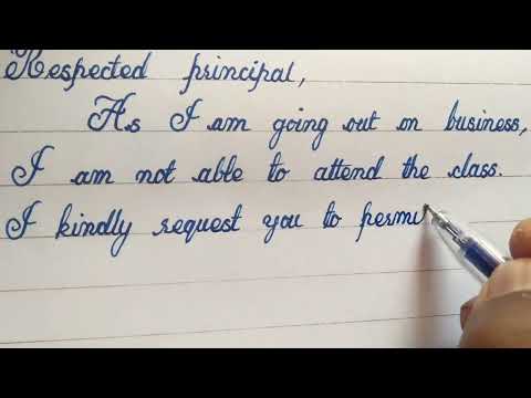 permission letter (in simple with cursive letter) Video