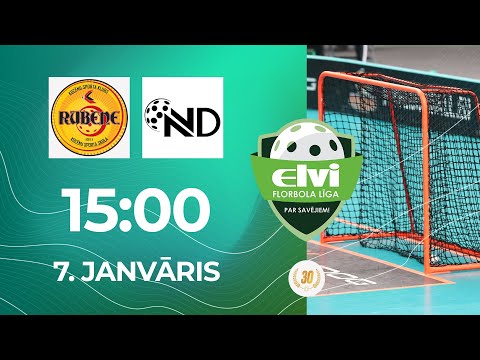 🎥 ELVI florbola līga: Rubene - NND/RJTC (7.01.2023)