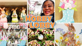 💐HOBBY LOBBY EARLY SPRING DECOR!🐰COME WALK THROUGH WITH ME!🌷