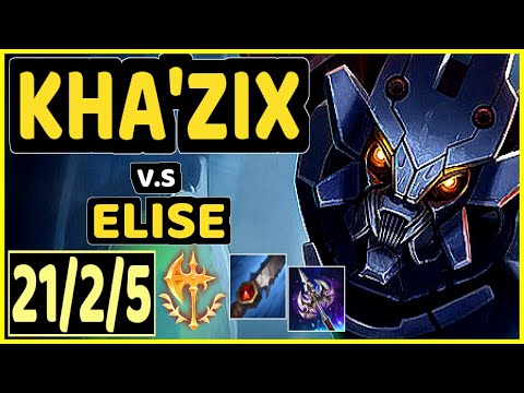 TITAN (KHA'ZIX) vs ELISE - QUADRAKILL 21/2/5 KDA JUNGLE CHALLENGER GAMEPLAY - BR
