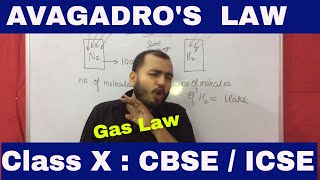 Avagadro's Law : Avagadro's hypothesis : Class X : CBSE / ICSE :  Mole Concept : Gas Law