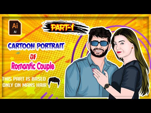 How to draw Vector Art Cartoon Portrait Vector Portrait Adobe Illustrator