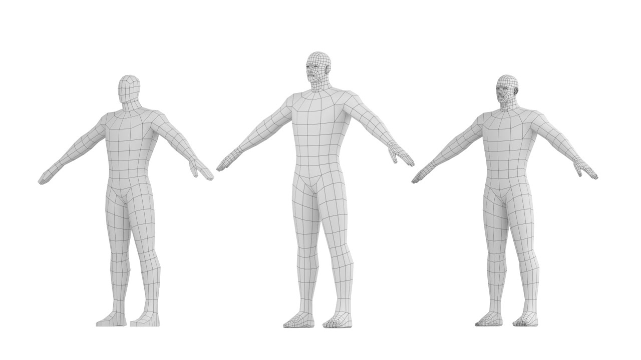 Eroe maschio in maglia di base A-Pose Modello 3D