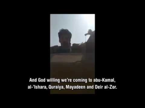 Sitting comfortably in a German tank, Turkey-paid Jihadist repeats Islamist State slogan "baqiya"