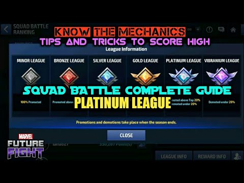 Squad Battle Complete guide!! PLATINUM LEAGUE!! Score High!! #Mff #Marvel #Squadbattle