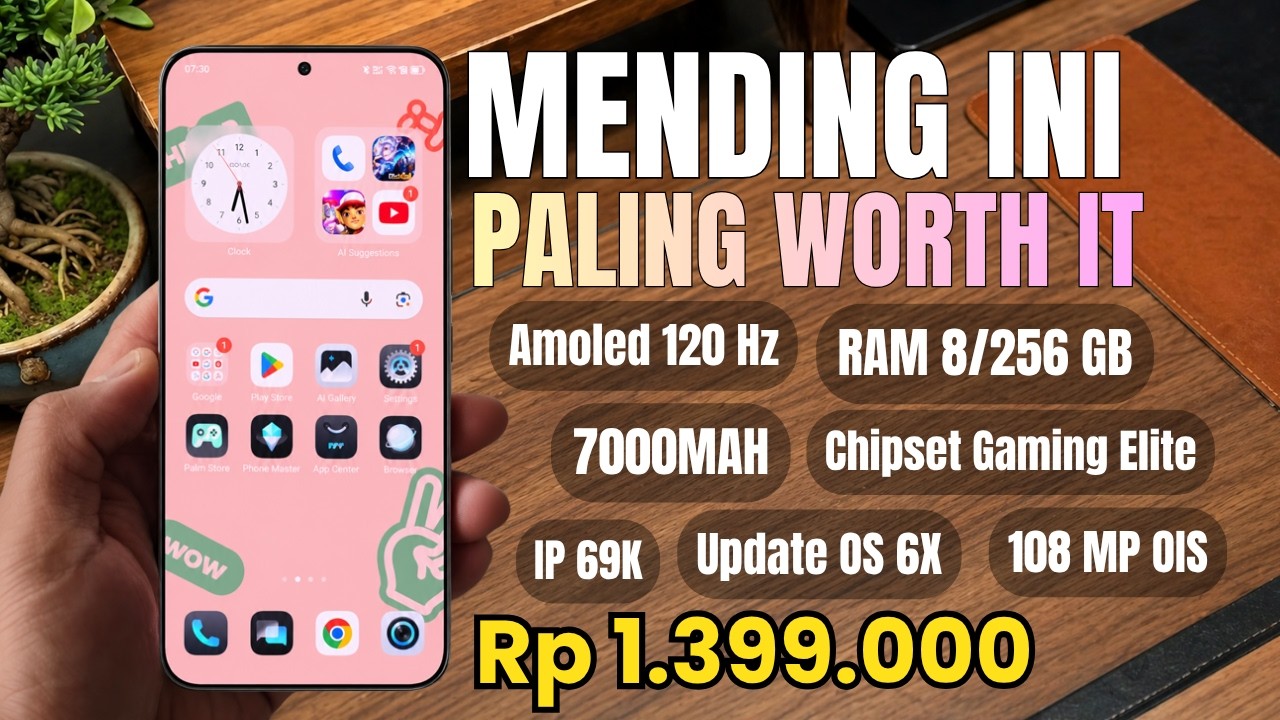 MURAH PALING WORTH IT‼️RAM 8/256 GB, 7000MAH - HP 1 JUTAAN TERBAIK MEI 2026
