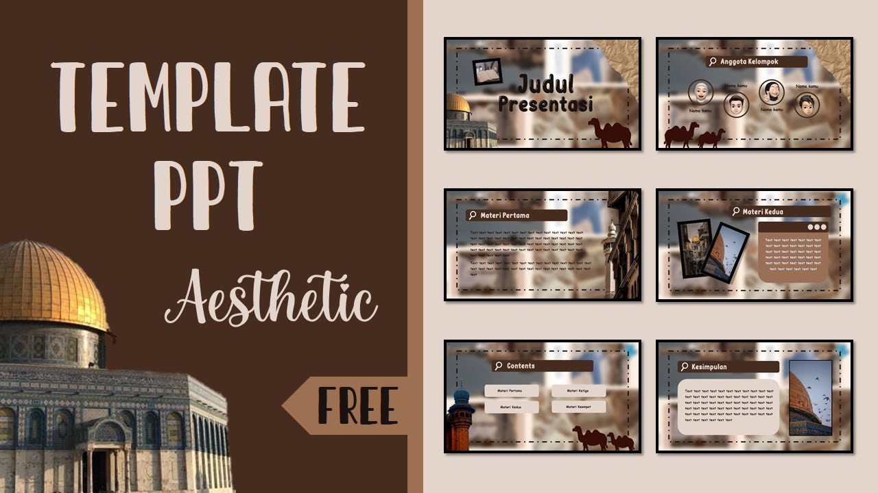 PART #41 📍 TEMPLATE PPT AESTHETIC 📍 [ ISLAMIC THEME ] 📍 FREE DOWNLOAD