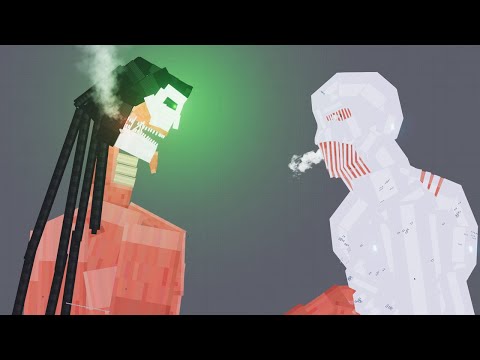 Eren Colossal Titan vs War Hammer Titan 2022 - People Playground 1.22.3