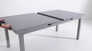 KETTLER Granada Garten-Essgruppe, silber, Alu/Textilene, Tisch 180/240x100cm, 6 Stapelsessel