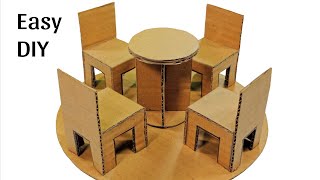 How To Make Chair And Table With Cardboard DIY Cardboard Furniture Easy
