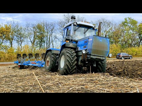 Мое село! Вспашка ХТЗ-17221 с плугом Lemken 6 корпусов после подсолнечника | Поломки трактора