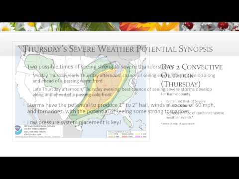 Severe Weather Briefing (TH, 4/9 EVENT) - April 8, 2015 - Racine County Weather