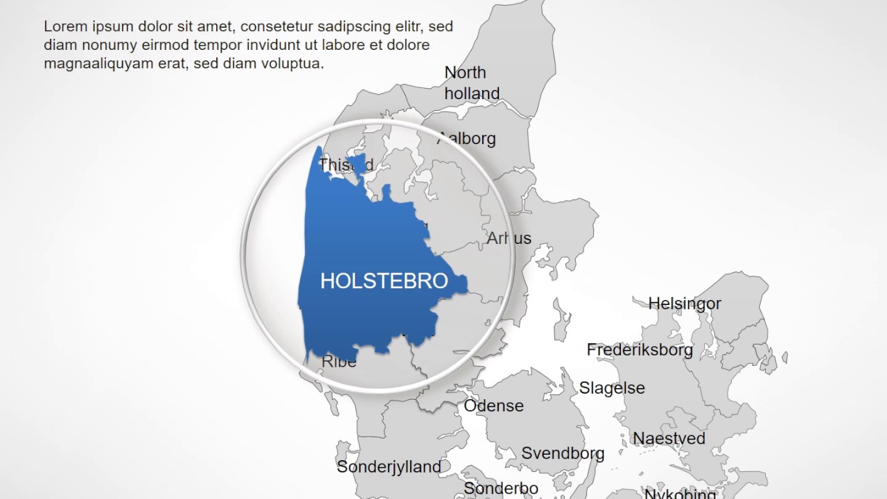 Editable Denmark Keynote maps -  Denmark maps