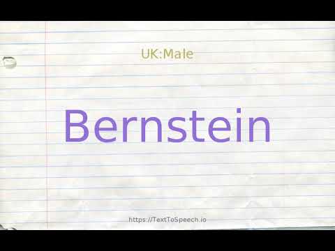 How to pronounce bernstein