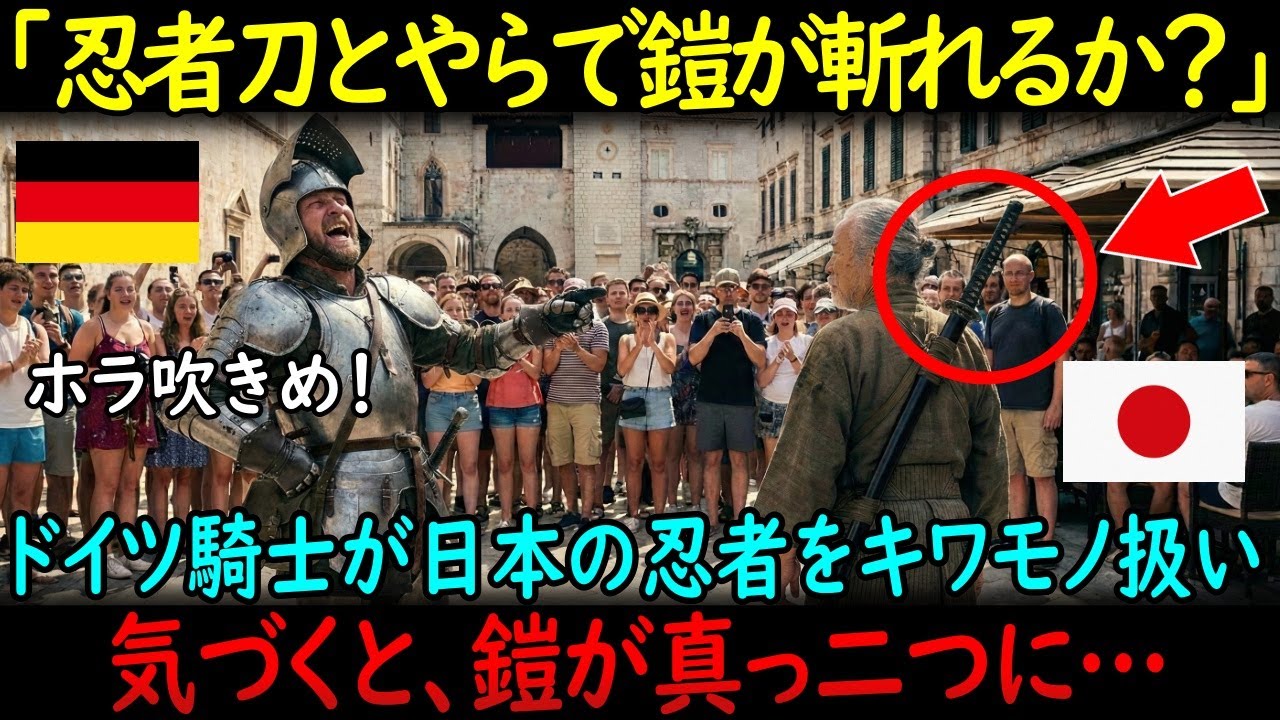 「背中に剣？アニメの見過ぎだｗ」ドイツ騎士が忍者の刀と技を嘲笑…しかし、いつの間にか騎士の鎧が真っ二つになり…