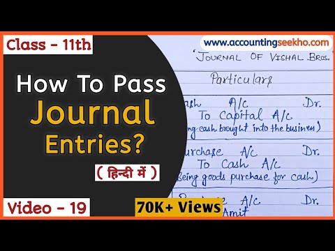 Basic Journal Entries | Journal Entry For Class 11 | Class 12 | Bba | Bcom | हिन्दी में |