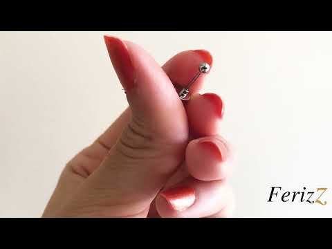 FerizZ 316L Çelik Zirkon Taşlı Pembe Elma Şeklinde Piercing PRC-164