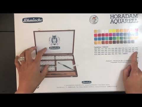 Schmincke Horadam 48 full pans watercolor set with porcelain palette unboxing -haul