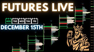 🔴Live: Order Flow: Futures & Volume Profile | December 15th.