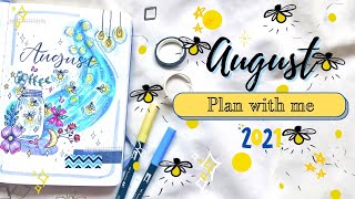august plan with me ✍ | firefly themed ✨ | 2021 Bullet Journal Setup