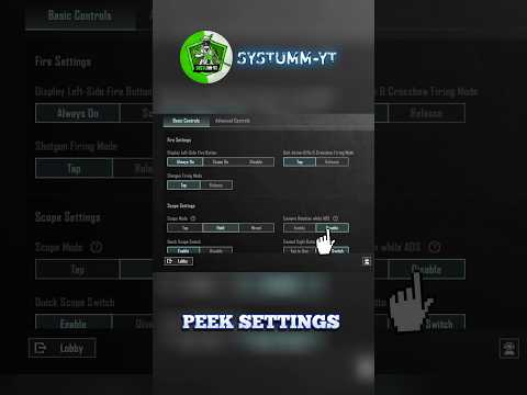 PEEK SETTINGS GUIDE #bgmisetting #bgmicontrol #pubgsettings #bgmi #pubgmobile