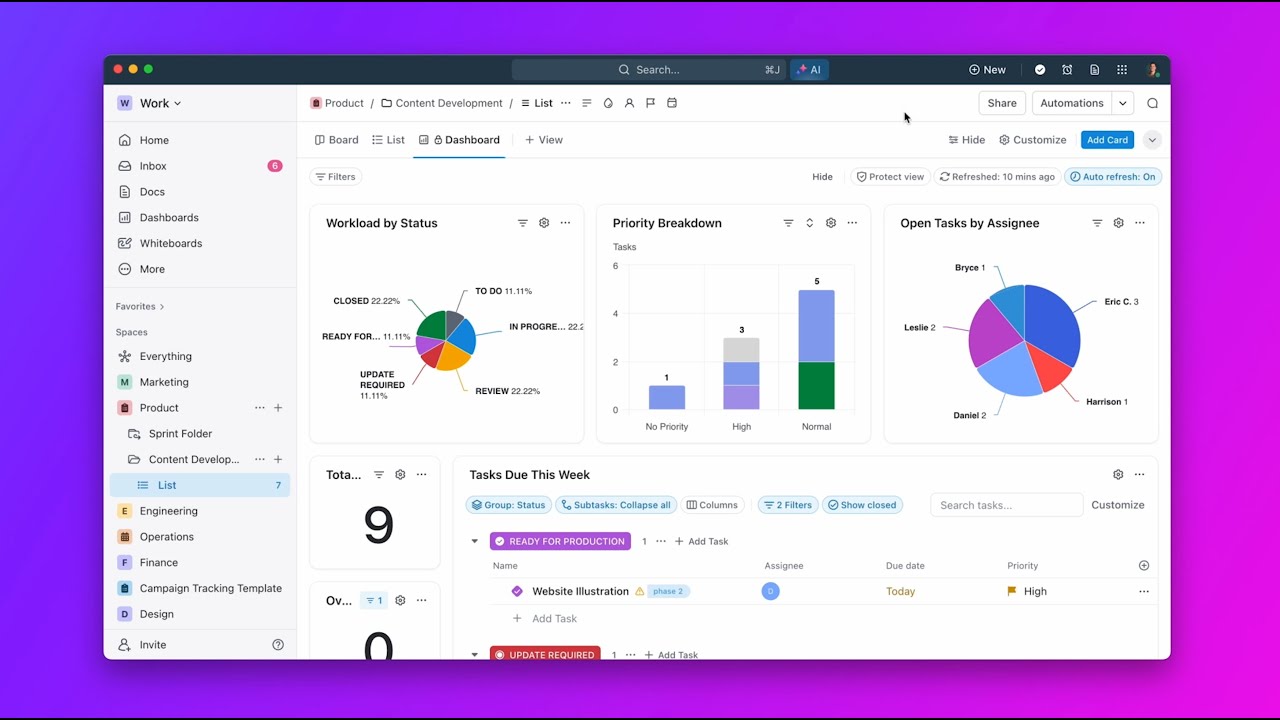 ClickUp Dashboards | Quick Setup Guide