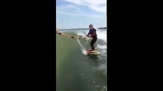 wakesurfing kid, Jonah at 7 years old