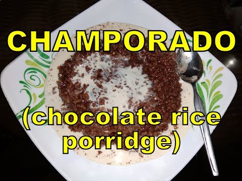Champorado at Tuyo (chocolate rice porridge and fried dried fish)
