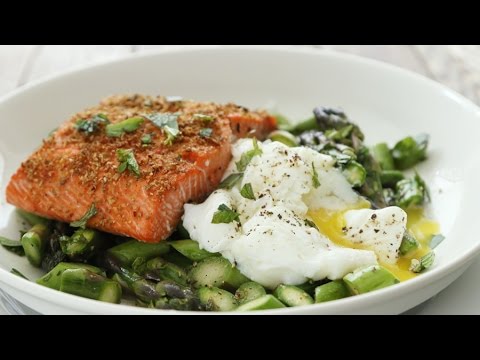 How to Make Roast Salmon with Asparagus Salad & Poached Egg