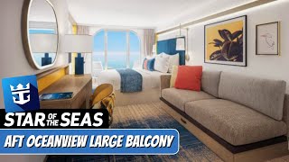Star of the Seas | Aft Ocean View Large Balcony Walkthrough Tour | Royal Caribbean 2025 | 4k