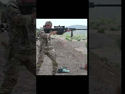 Firing a 50 cal Sniper Rifle Standing Up