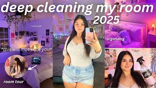 DEEP CLEANING & ORGANIZING MY ROOM 2025 ‧₊˚ ☁️⋅ decluttering, cleaning motivation & asmr satisfying