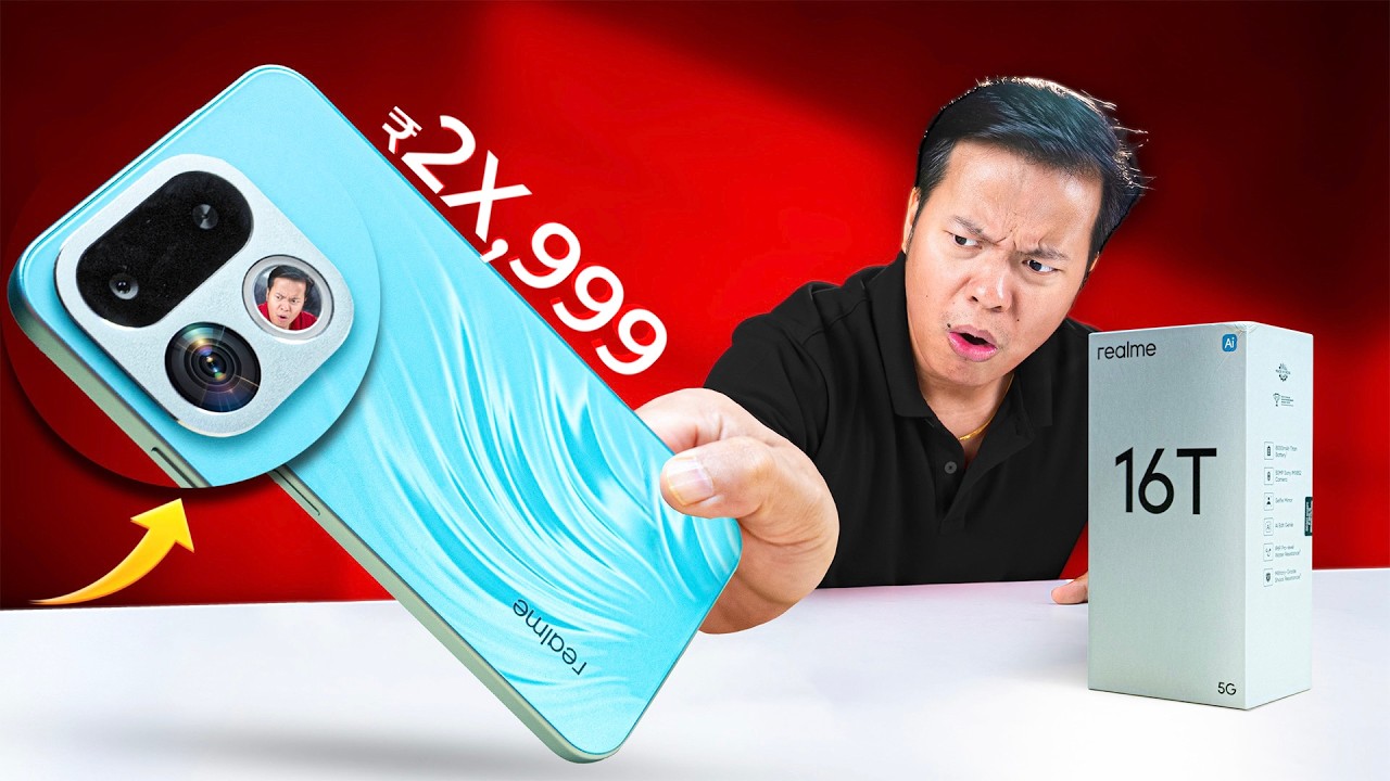 Realme 16T front and back design showing AMOLED display and mirror selfie feature