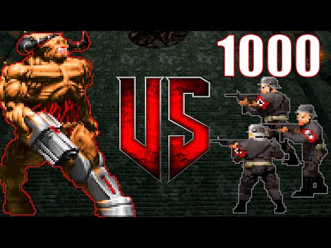 Cyberdemon vs 1000 Nazi - BRUTAL DOOM Monster Infighting - Full HD NPC BOSS Battles