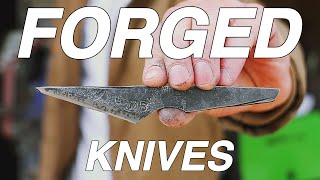 I Try Blacksmithing For the First Time!!! Making 5 Hand Forged Knives | Modern Builds