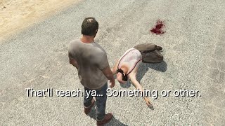 GTA 5 - Talking To A Dead NPC (Michael, Franklin & Trevor)