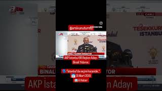 AKP İstanbul BB Başkan Adayı Binali Yıldırım:🗣️"İstanbul'da seçimi kaz